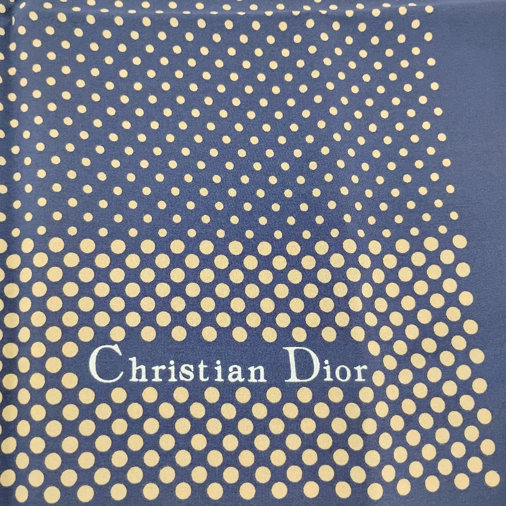 CHRISTIAN DIOR Blue and Cream Authentic Scarf